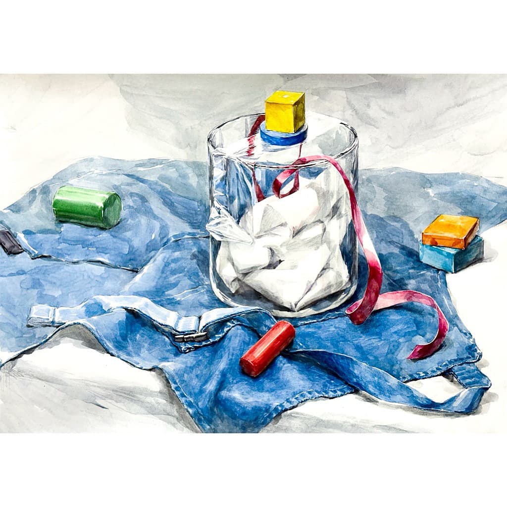 예고입시반 학생 정물 수채화 작품 3번 - 정물수채화